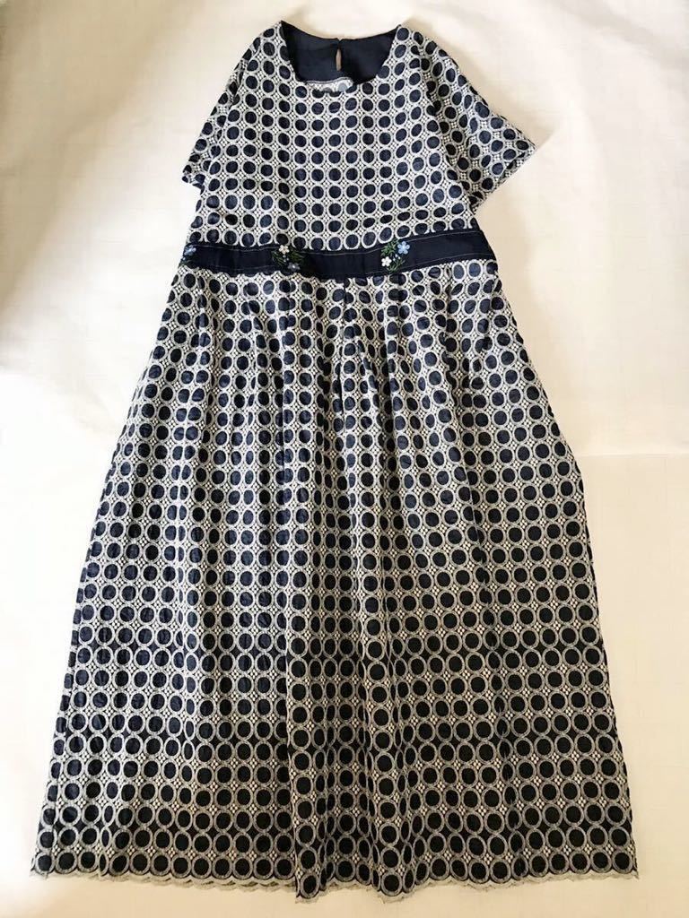  ハンドメイド cottonダンガリー 総刺繍 紺 ロング ワンピース(ワンピース)｜売買されたオークション情報、yahooの商品情報をアーカイブ公開 - オークファン ワンピース