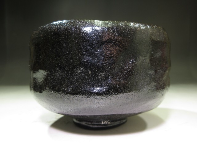 楽吉左衛門十四代 覚入 黒茶碗／裏千家十五世 鵬雲斎 書付 花押 ☆楽吉左衛門十四代 覚入 黒 茶碗☆共箱・共布・仕