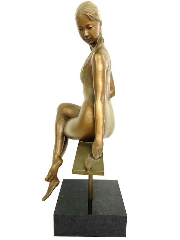 T690】希少品「透明の時」大道寺光弘 Mitsuhiro Daidoji 女性像 銅製