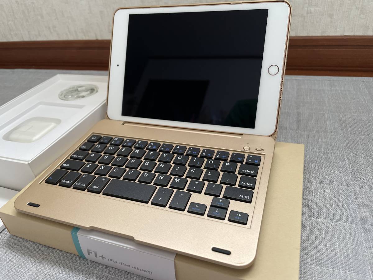 美品) Ipad Mini5 有っ Wifi Simフリー64GBキーボード付き 