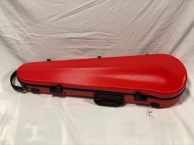 赤いバイオリンハードケース バイオリンケース、レッド バイオリン用カーボンファイバー製ハード