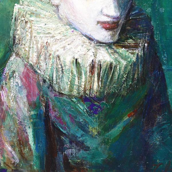 真作】【WISH】石井武夫「ピエロ」油彩 3号 道化像 〇独立美術協会会員