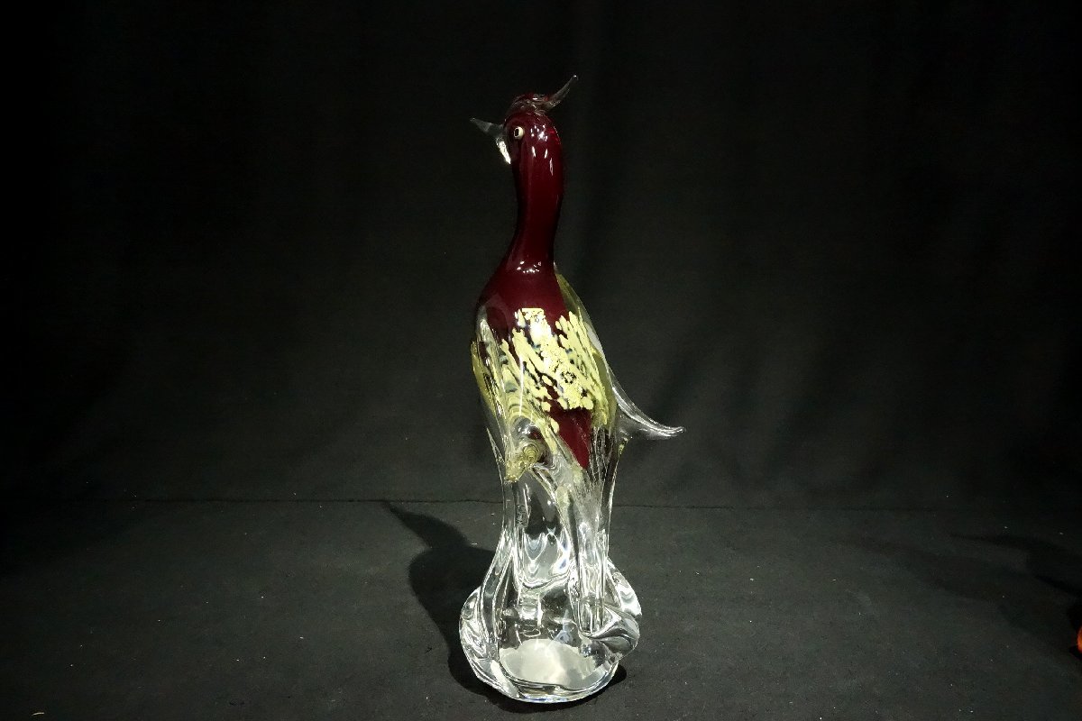 ☆Multi Glass マルティグラス 日本製 ガラス工芸 鳥 置物 大型 2体 約