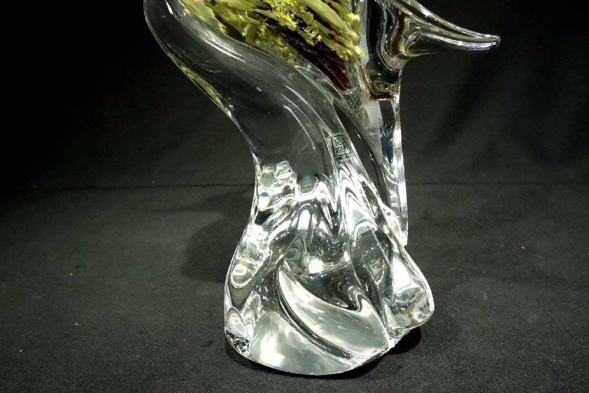 ☆Multi Glass マルティグラス 日本製 ガラス工芸 鳥 置物 大型 2体 約