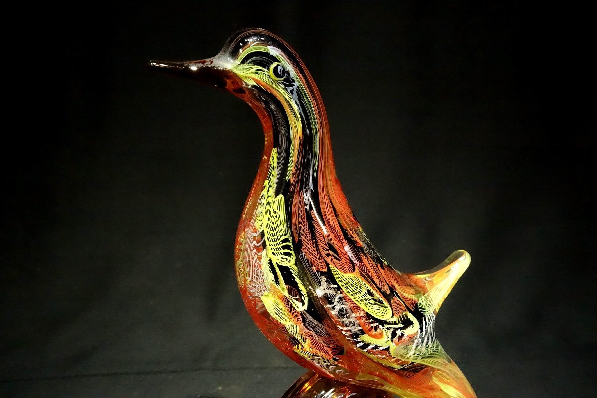 ☆Multi Glass マルティグラス 日本製 ガラス工芸 鳥 置物 大型 2体 約