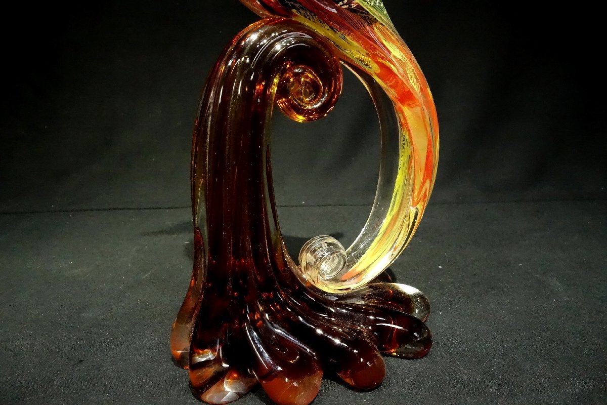 ☆Multi Glass マルティグラス 日本製 ガラス工芸 鳥 置物 大型 2体 約
