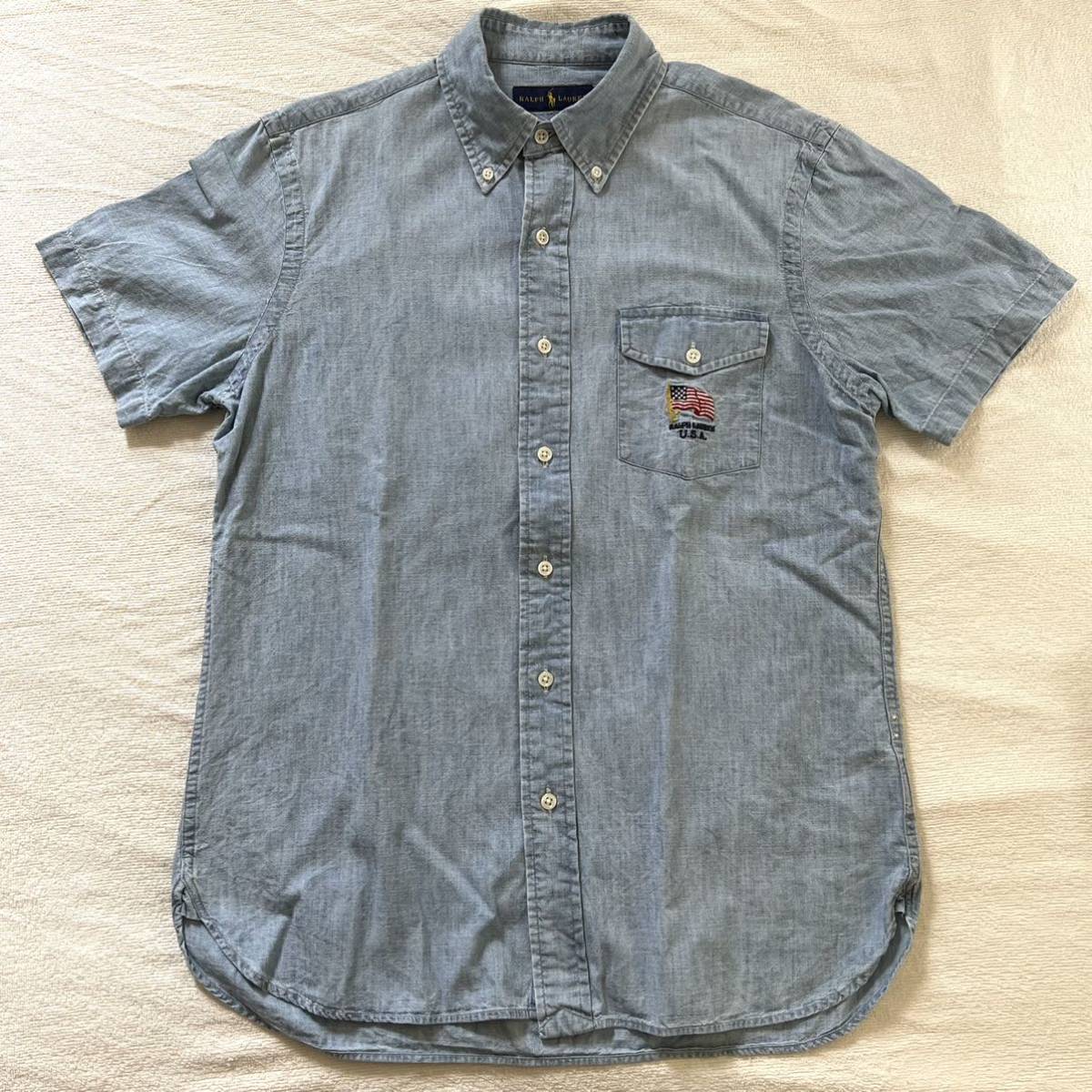 Ralph Lauren ラルフローレン 半袖シャツ シャンブレー デニムシャツ 