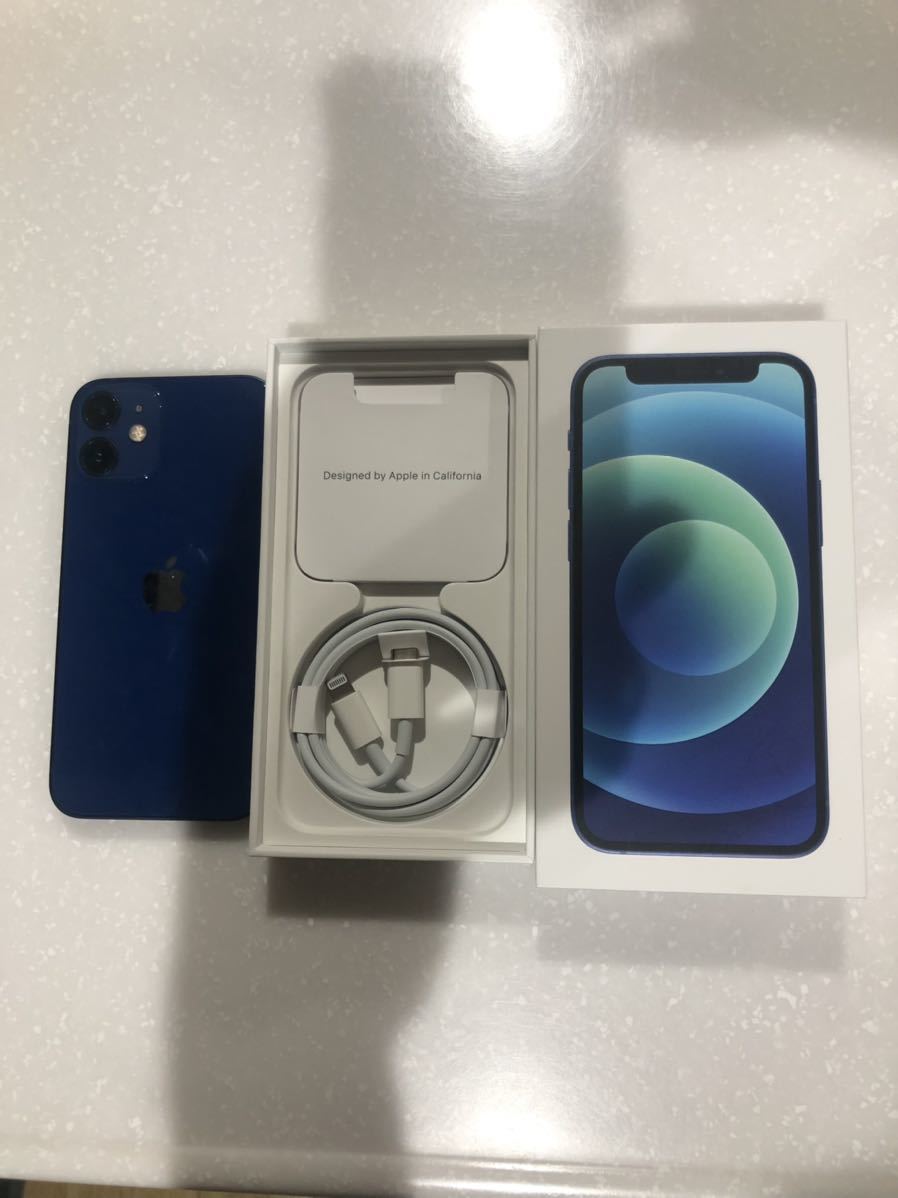 iPhone 12 mini ブルー 64GB 3ヶ月使用 美品 SIMロック解除 箱付き mini