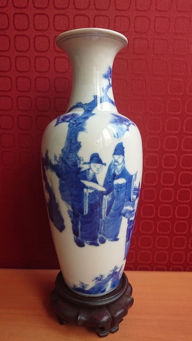 中国 清時代　青花 染付 花瓶 辰砂釉 文房具 四点まとめ 唐物 FY21-7 青花 古陶磁器 銀座販売中 中国青花花図皿清時代蝋印唐