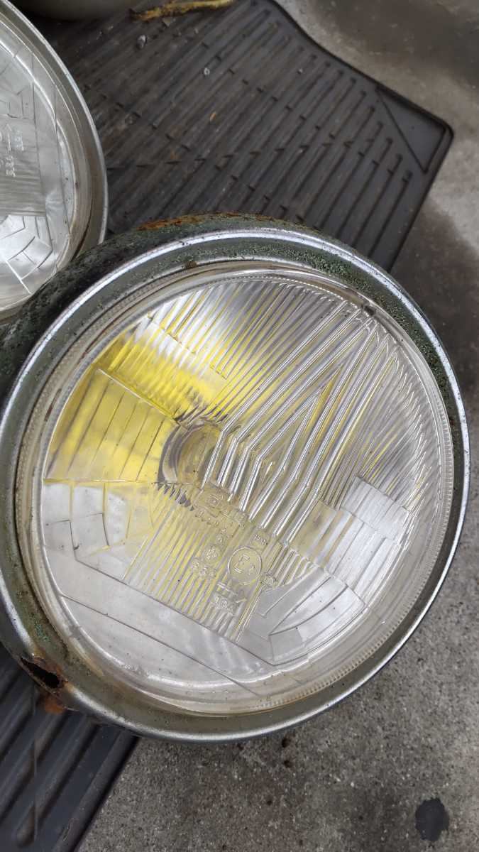 シビエ フォグ ライト ビサージュ ☆ 2個 シビエ 凹み オスカー フォグランプ フォグライト 24V H4 イエローバルブ 100w/90w 錆あり ジャンク 部品取り 希少 当時物 昭和