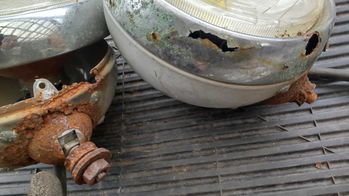 シビエ フォグ ライト ビサージュ ☆ 2個 シビエ 凹み オスカー フォグランプ フォグライト 24V H4 イエローバルブ 100w/90w 錆あり ジャンク 部品取り 希少 当時物 昭和