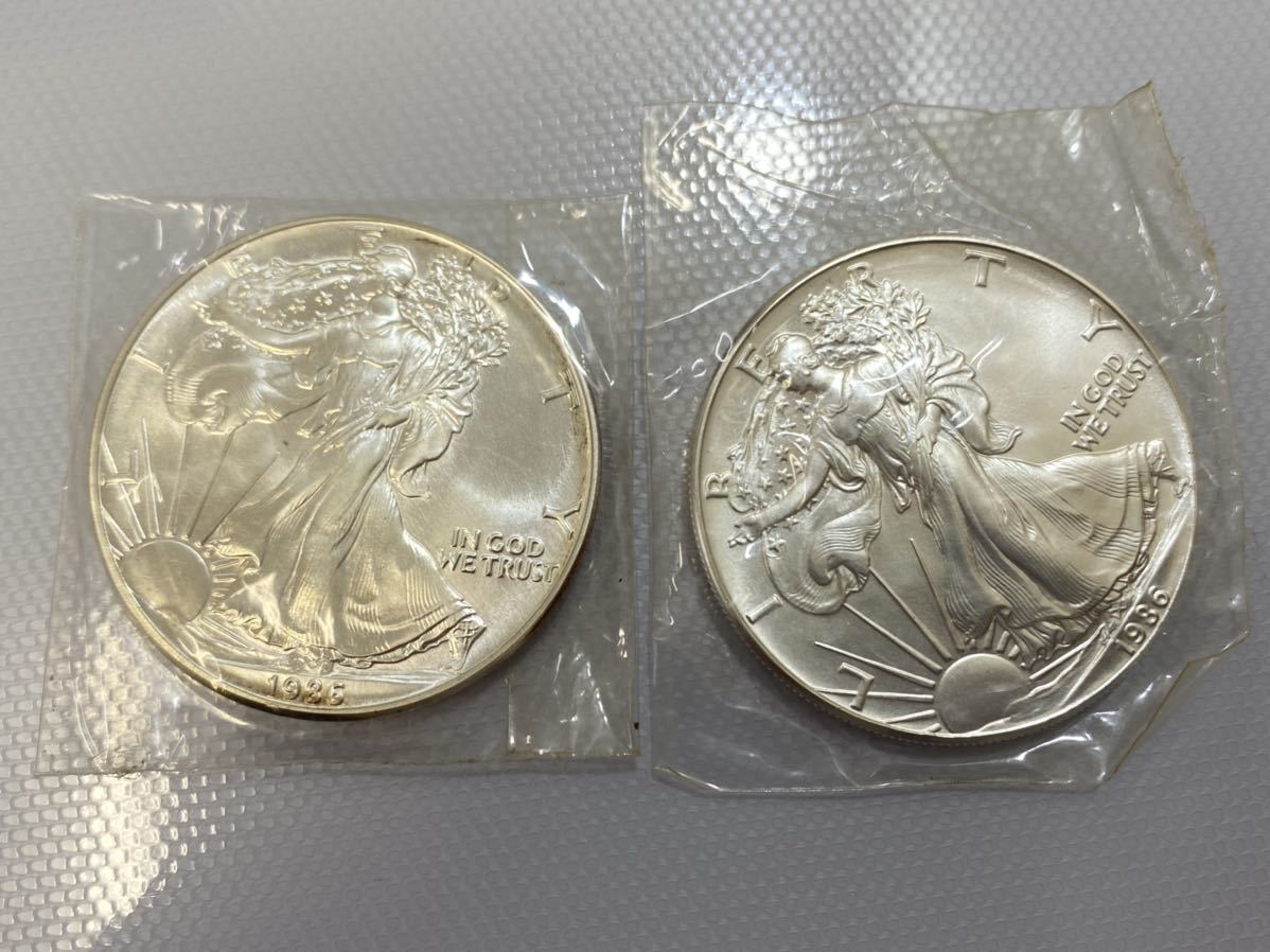 アメリカ銀貨 2枚セット ウォーキングリバティ イーグル銀貨 1ドル銀貨 