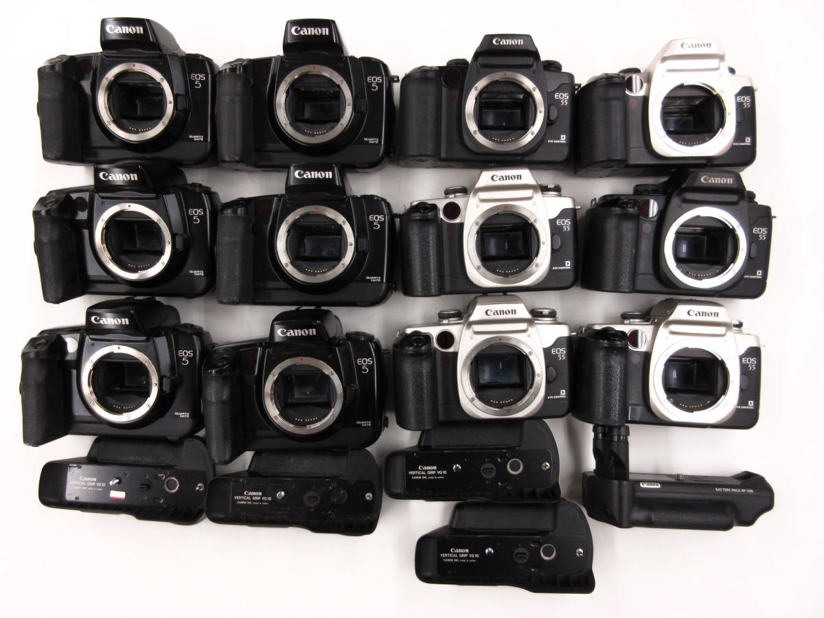2721)ジャンク フィルムカメラ Canon EOS5QD EOS55 VERTICALGRIP VG10 
