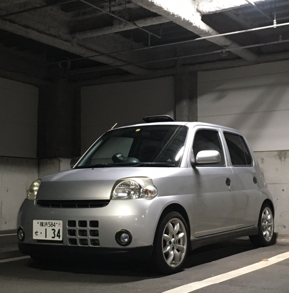 個人 エッセ ECO-RA 5MT 車高調 前後スタビ ステンマフラー タコ付 