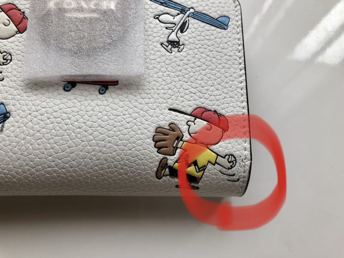 スヌーピー COACH コラボ PEANUTS 財布 二つ折り財布 X | ピーナッツ [コーチ] 即発送可能 コンパクト ホワイト 二つ折り COACHコーチ 新品未使用コーチ
