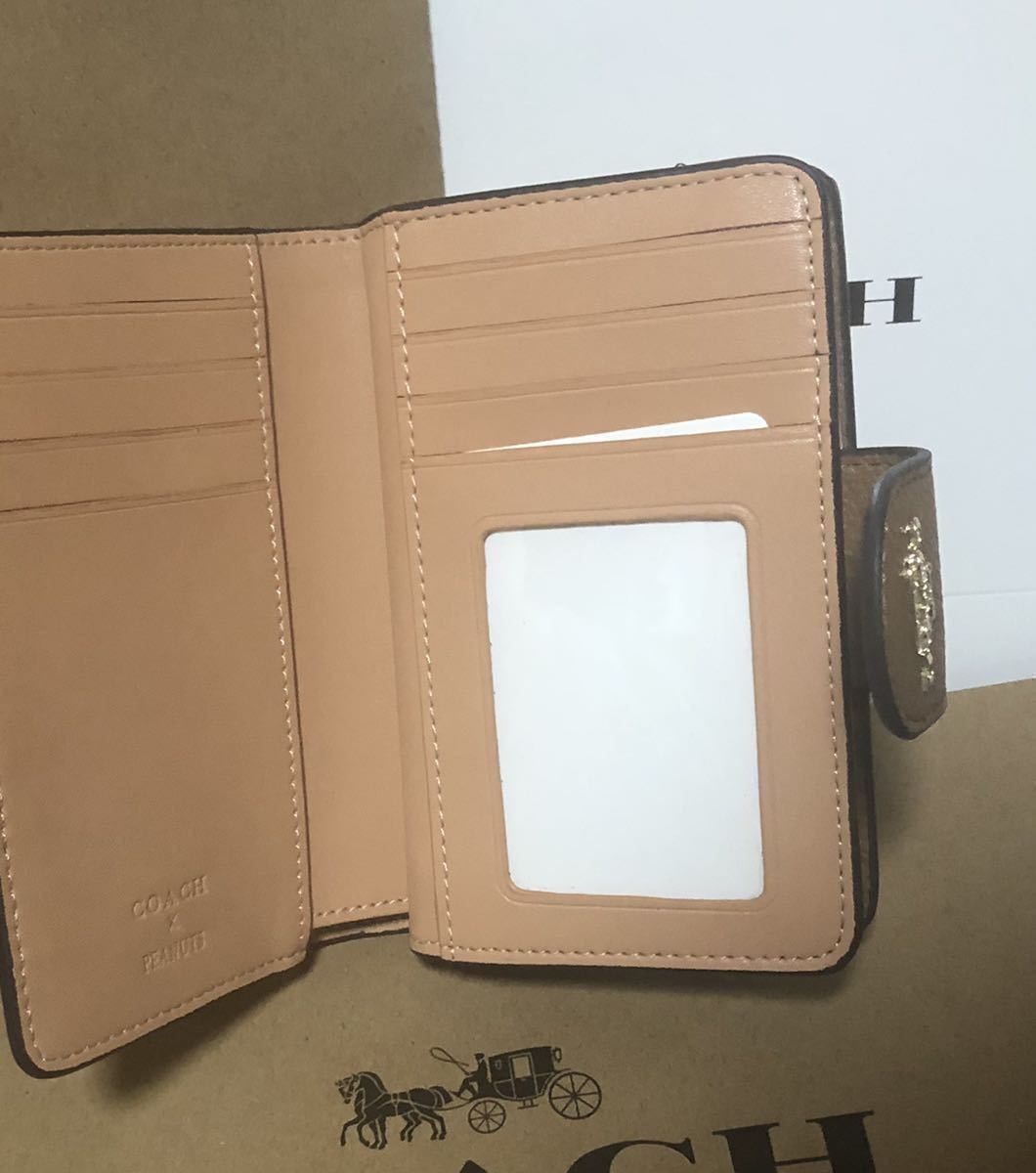 スヌーピー COACH コラボ PEANUTS 財布 二つ折り財布 X | ピーナッツ [コーチ] 即発送可能 コンパクト ホワイト 二つ折り COACHコーチ 新品未使用コーチ