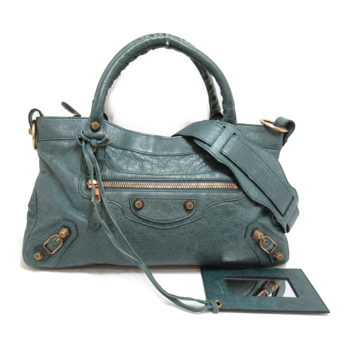 BALENCIAGA バレンシアガ 2wayショルダーバッグ ザ・ファースト2wayショルダーバッグ グリーン系 レザー 中古 バレンシアガ BALENCIAGA 2wayショルダーバッグ 肩掛け ベルトバッグ 2wayショルダーバック