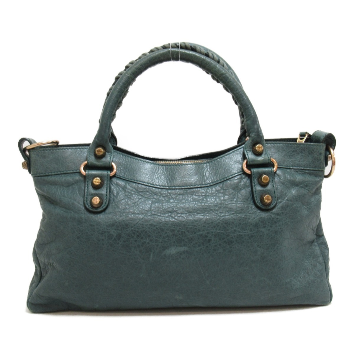 BALENCIAGA バレンシアガ 2wayショルダーバッグ ザ・ファースト2wayショルダーバッグ グリーン系 レザー 中古 バレンシアガ BALENCIAGA 2wayショルダーバッグ 肩掛け ベルトバッグ 2wayショルダーバック