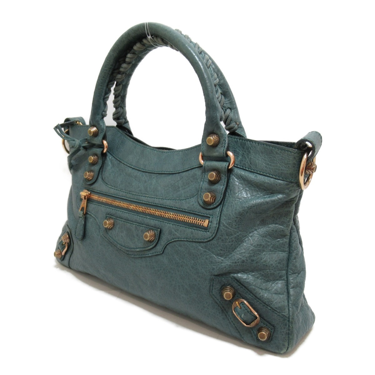 BALENCIAGA バレンシアガ 2wayショルダーバッグ ザ・ファースト2wayショルダーバッグ グリーン系 レザー 中古 バレンシアガ BALENCIAGA 2wayショルダーバッグ 肩掛け ベルトバッグ 2wayショルダーバック