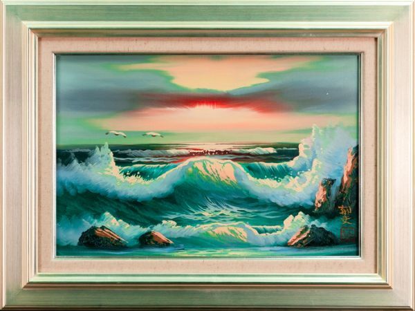 東山魁夷 油彩画 手描き 作者サイン 貴重 油彩/M10号/風景画/東山魁