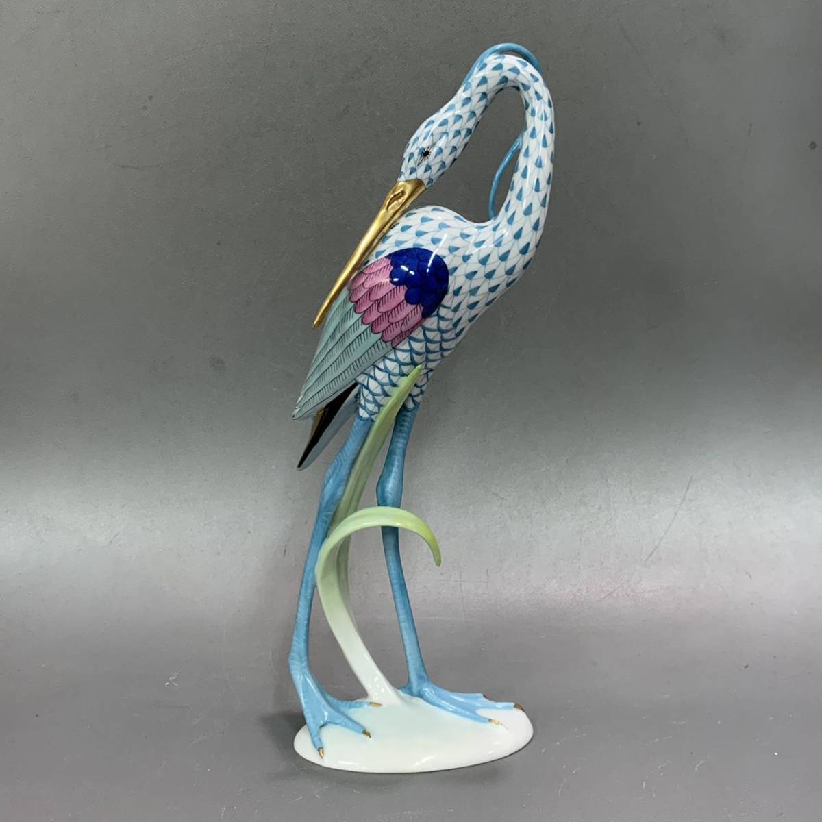 椋40）HEREND HVNGARY HANDPAINTED ヘレンド ハンガリー 置物 白鳥