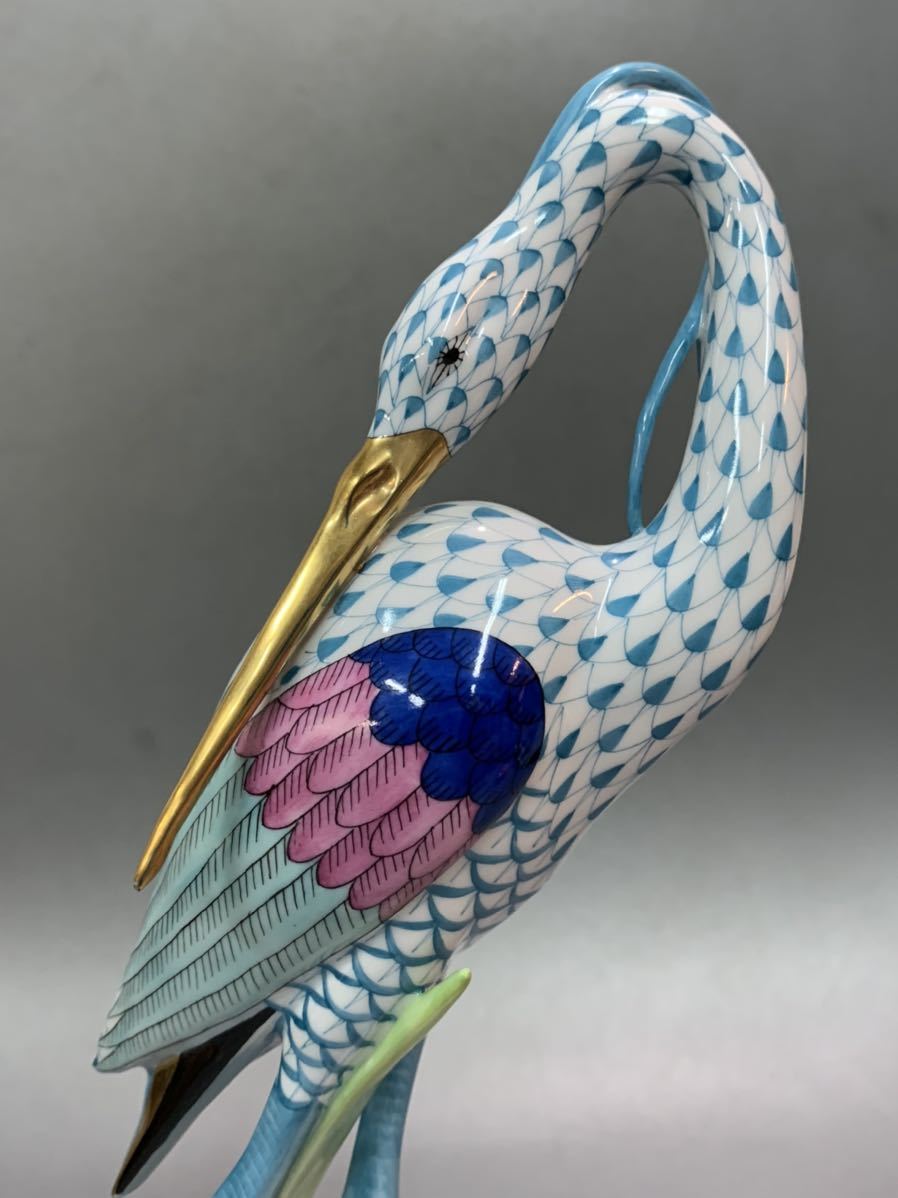 椋40）HEREND HVNGARY HANDPAINTED ヘレンド ハンガリー 置物 白鳥