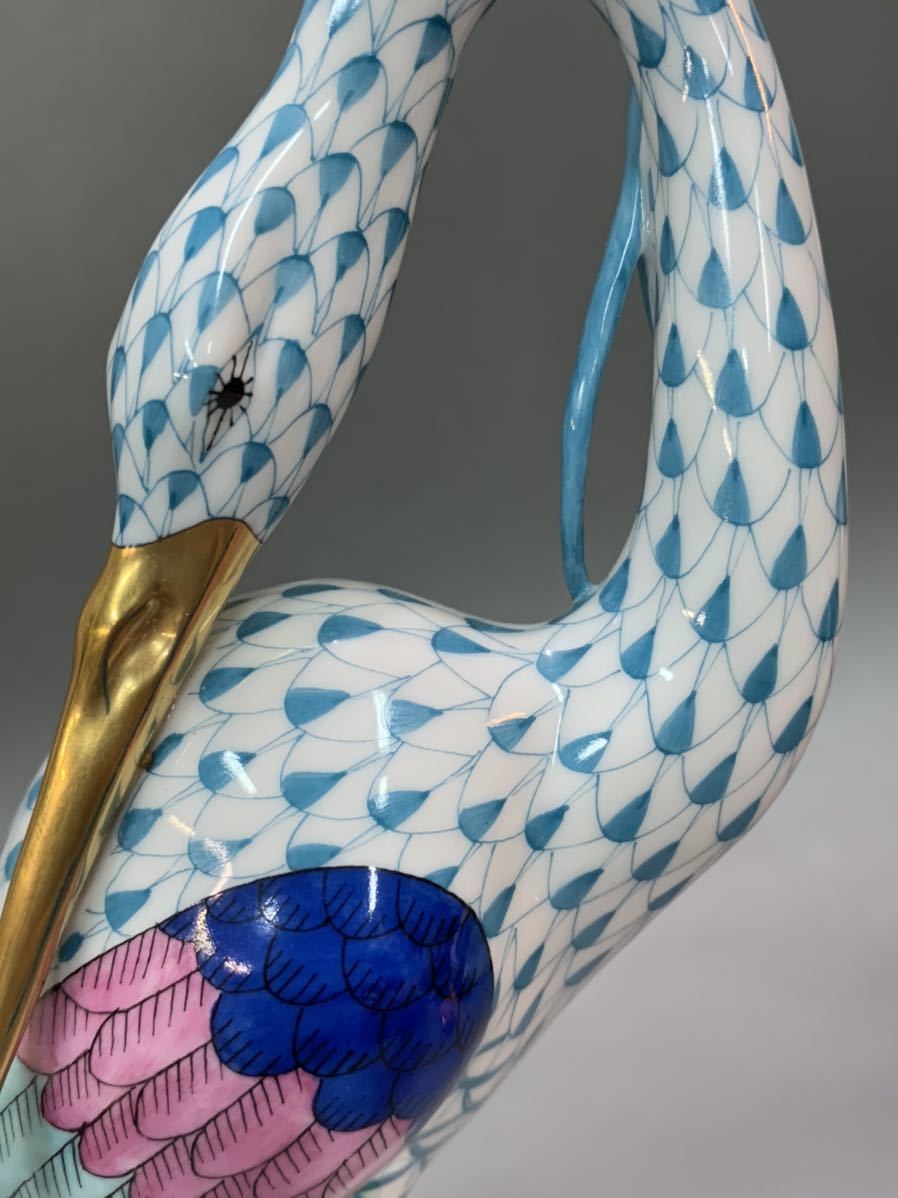 椋40）HEREND HVNGARY HANDPAINTED ヘレンド ハンガリー 置物 白鳥