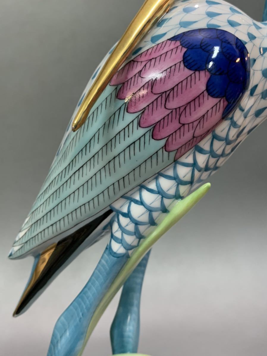 椋40）HEREND HVNGARY HANDPAINTED ヘレンド ハンガリー 置物 白鳥