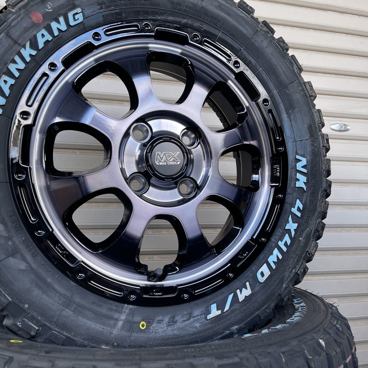 マッドクロスグレイス◆ナンカンFT-9 M/T ゴツゴツタイヤ◆165/65R14◆ホワイトレターマッド　ハスラー エブリィ キャリー ブラッククリア M&frasl;T FT-9 NANKANG +S10 14x4.5 LT