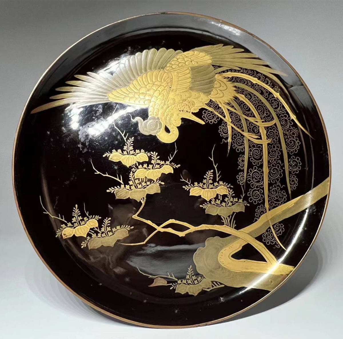 漆器 膳 3枚セット 蒔絵 伝統工芸品 漆器 2325-3 抽象画のような意匠 菓子皿 椿皿 文化遺産オンライン 根来