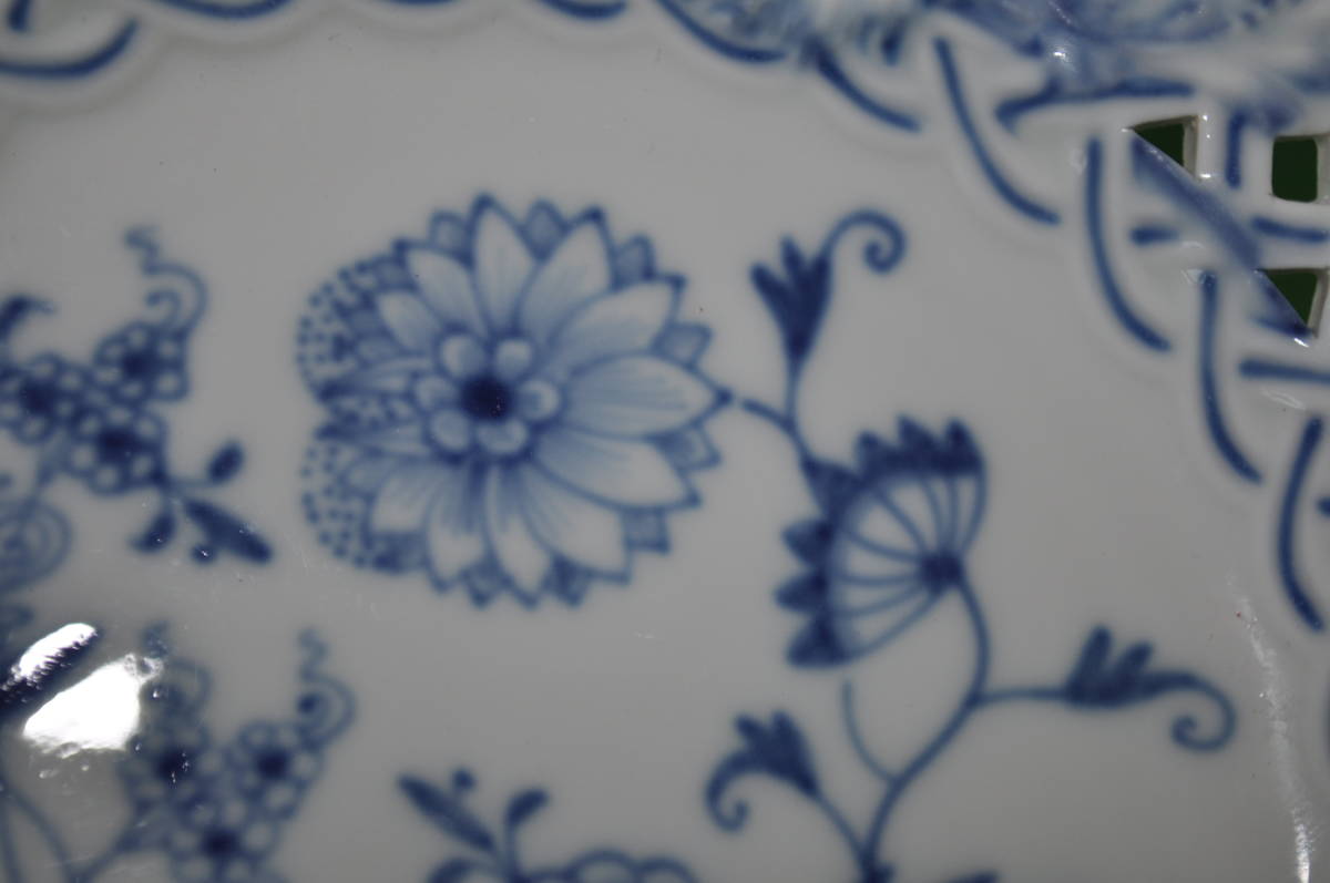 Meissen 【マイセン】ブルーオニオン透かしプレート マイセン ブルー