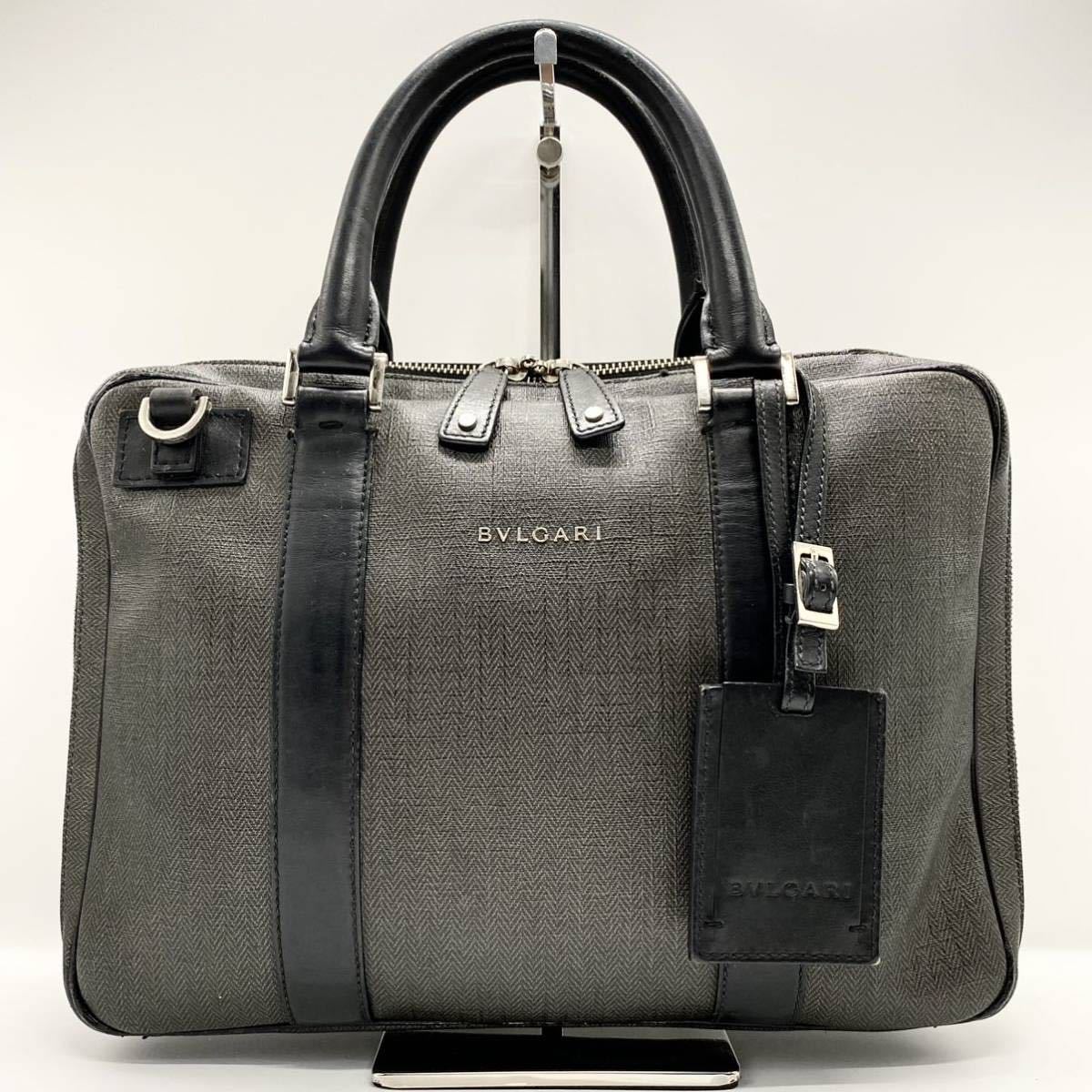 ブルガリ 極美品 BVLGARI （ブルガリ）キャンパス×レザー 極美品 