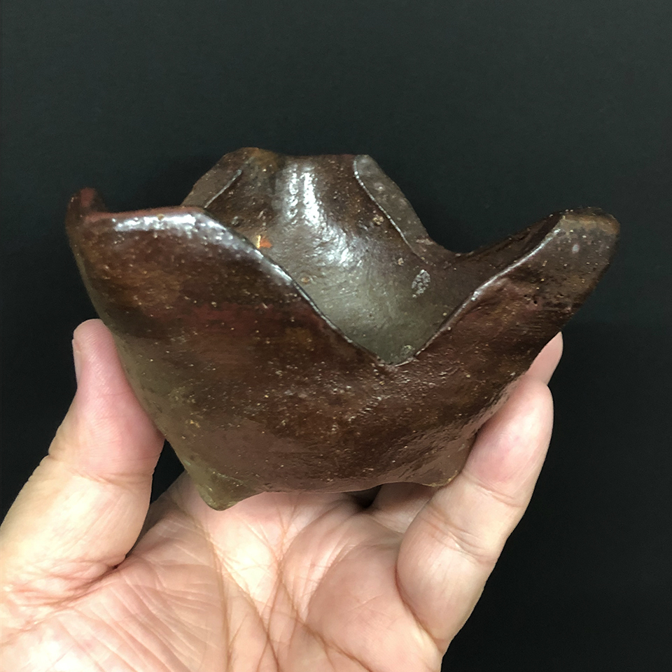 國吉清尚(国吉清尚) 焼締珊瑚窯変 割山椒向付小鉢 【公式通販】