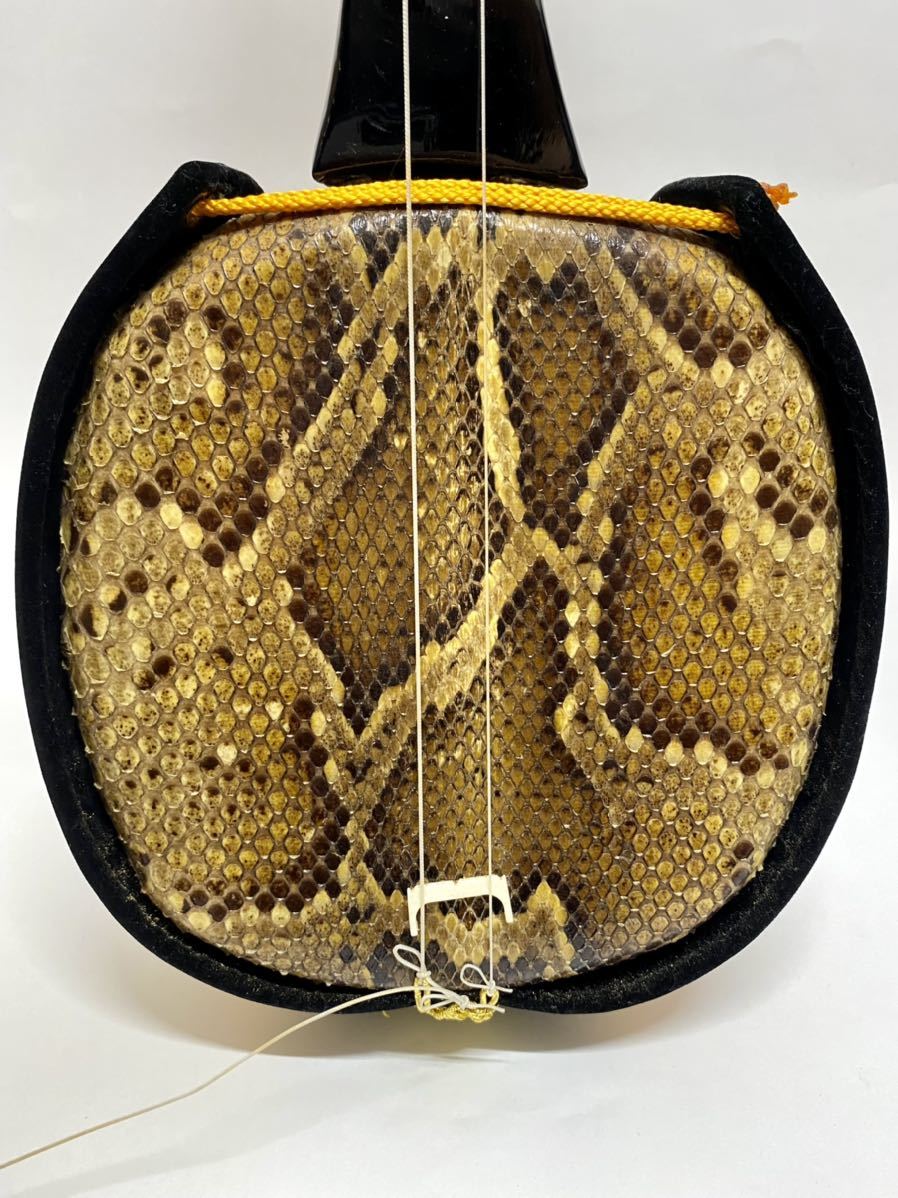 三味線 蛇皮 沖縄三線 琉球 和楽器 弦楽器 パイソン ケース付き 三味線