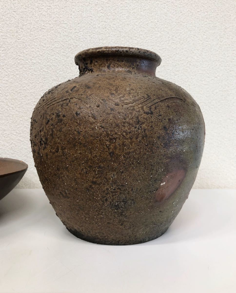 徳利花入 備前焼 焼締め 作家：今野春雄 : HIRYU