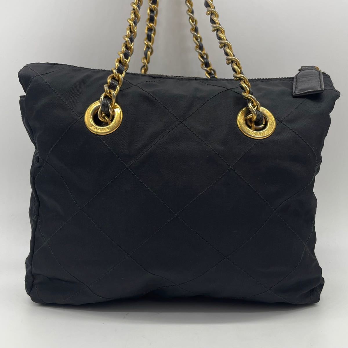 1円《美品》PRADA プラダ チェーンショルダーバッグ トートバッグ 三角 