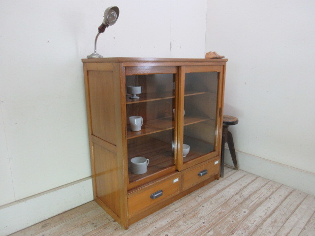 食器棚 古家具 アンティーク : 収納棚 中古 檜 欅 カップボード 水屋箪笥 |