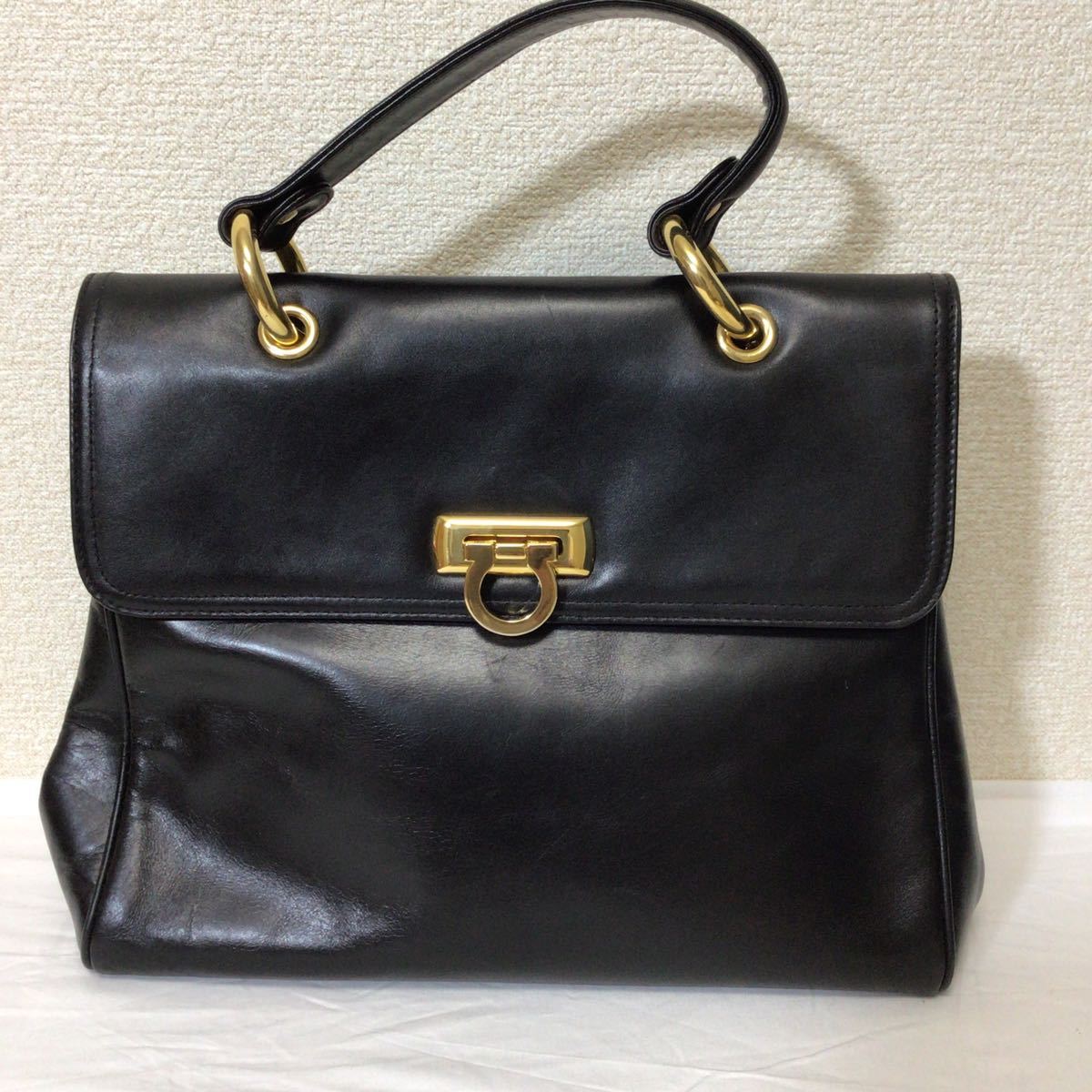 バリー BALLY レザー ハンドバッグ ケリー型 極美品 ボックスカーフ 