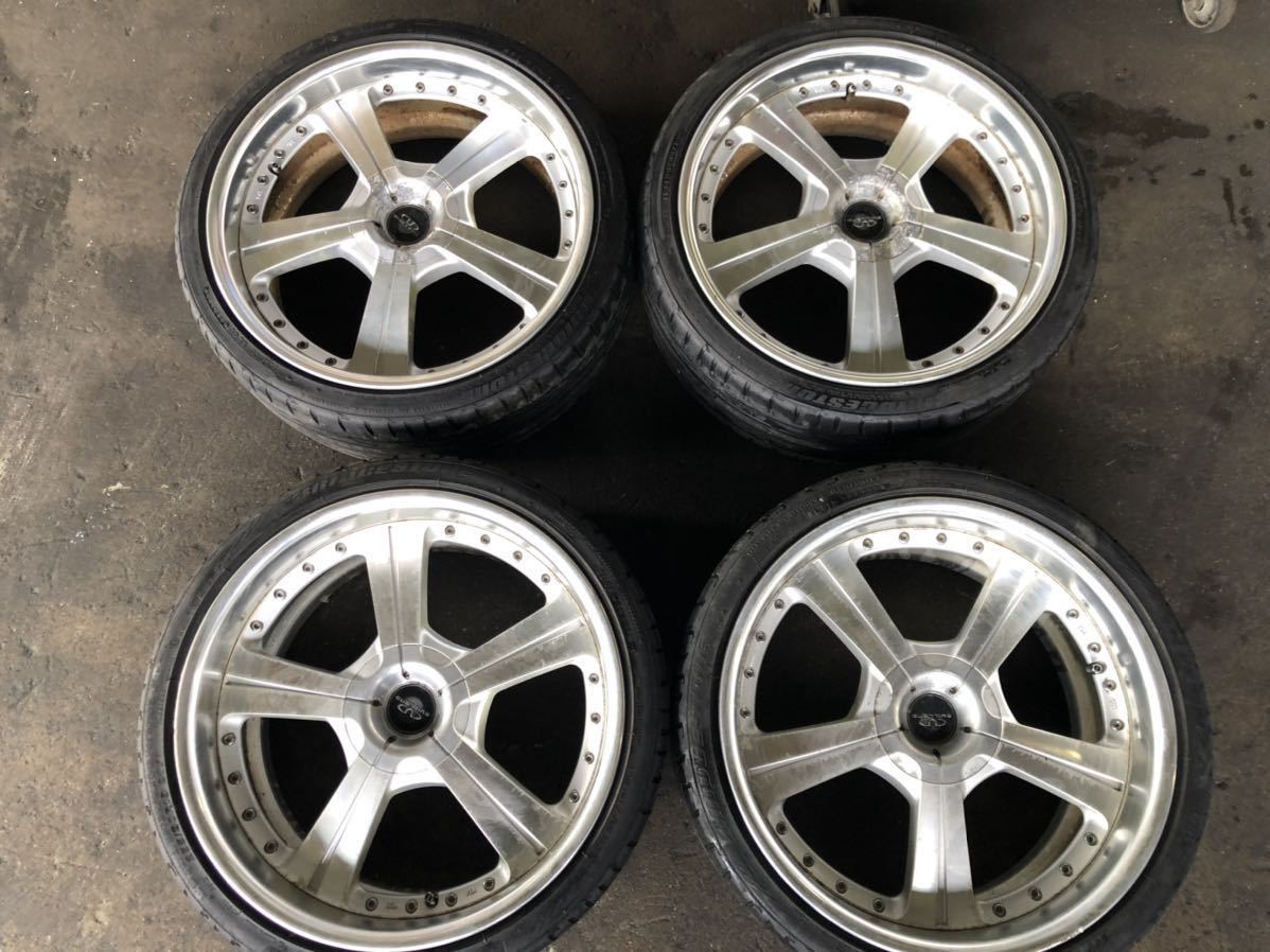  19インチ ４本セット 19x 8J off 29 19x9J off 26 各2本 PCD114 4穴 5穴 タイヤ交換必要 センターキャップ腐食あり(5穴)｜売買されたオークション情報、yahooの商品情報をアーカイブ公開 - オークファン 5穴