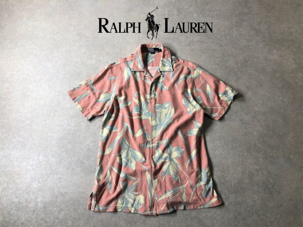 USA製○RALPH LAUREN○ヴィンテージ○鹿の子素材 アロハ シャツ