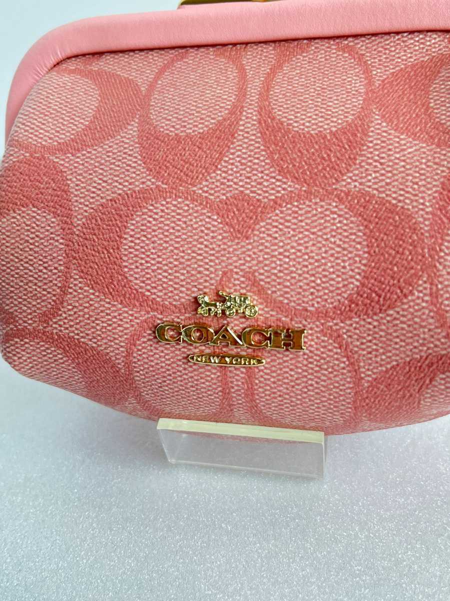 １円スタート☆新品未使用COACH コーチ キスロック ピンク コイン