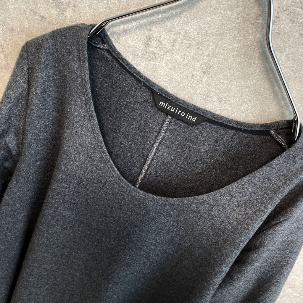 極美品✨mizuiroindミズイロインドAラインワンピース チャコールグレー 極美品✨mizuiroindミズイロインドAラインワンピース チャコールグレー