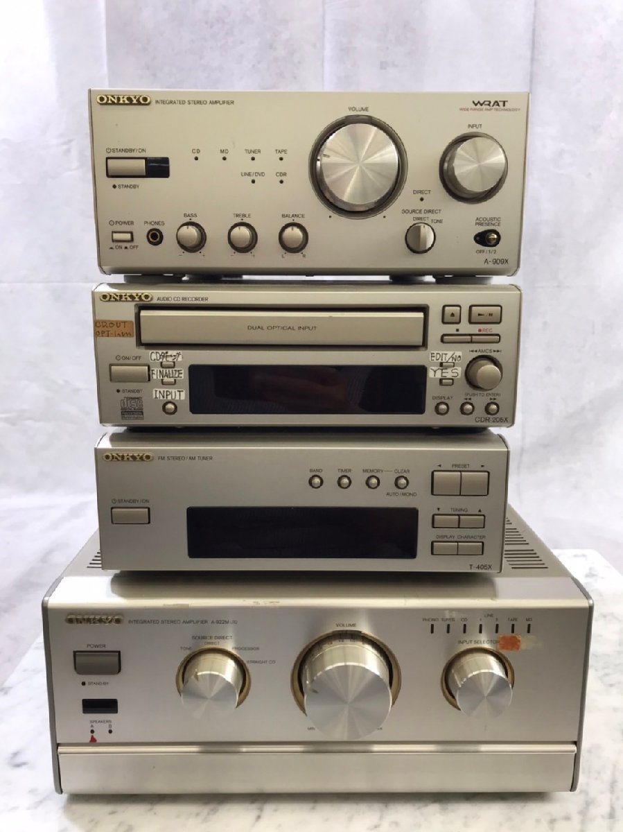 □t1103　ジャンク★ONKYO　オンキョー　A-922M LTD/A-909X/CDR-205X/T-405X　オーディオ　まとめ