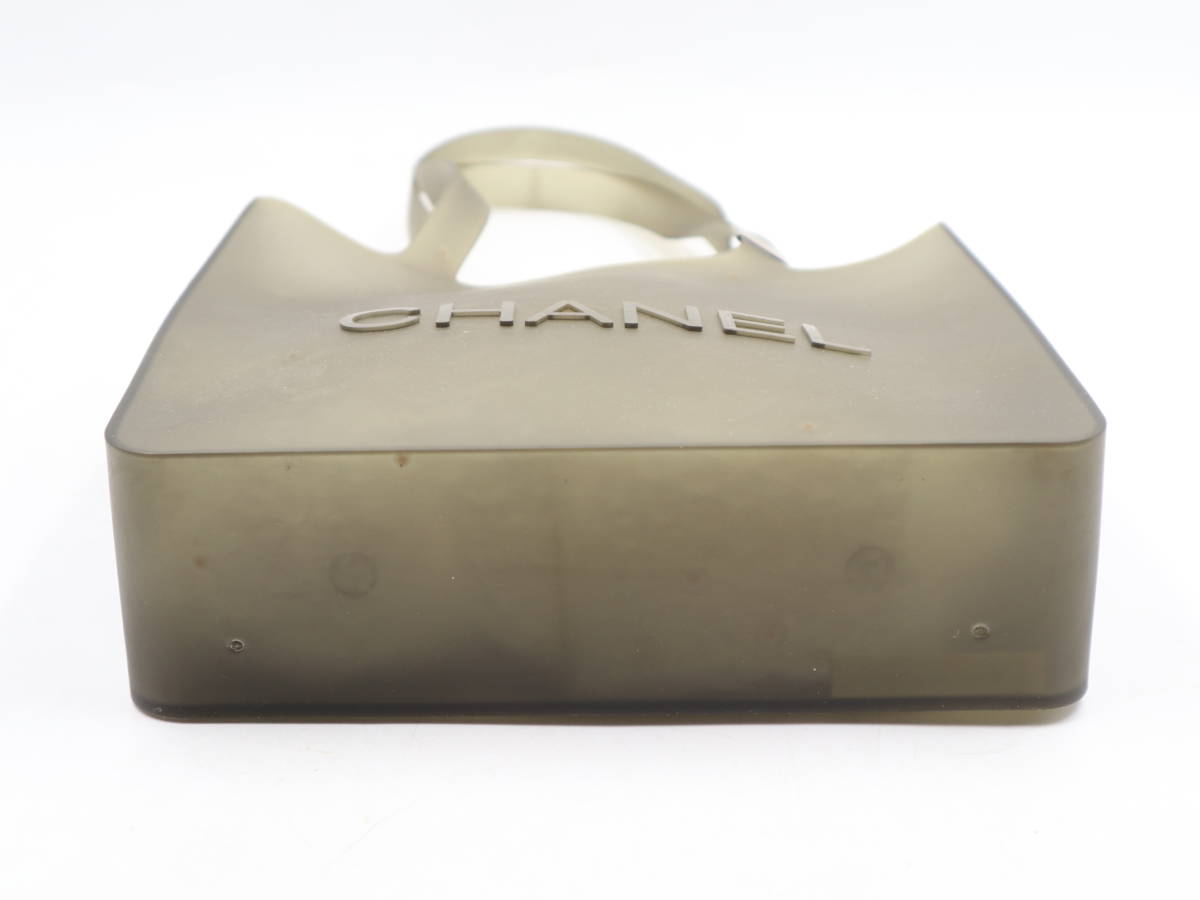 ☆CHANEL シャネル ココマーク ロゴ ラバー シルバー金具 トートバッグ 