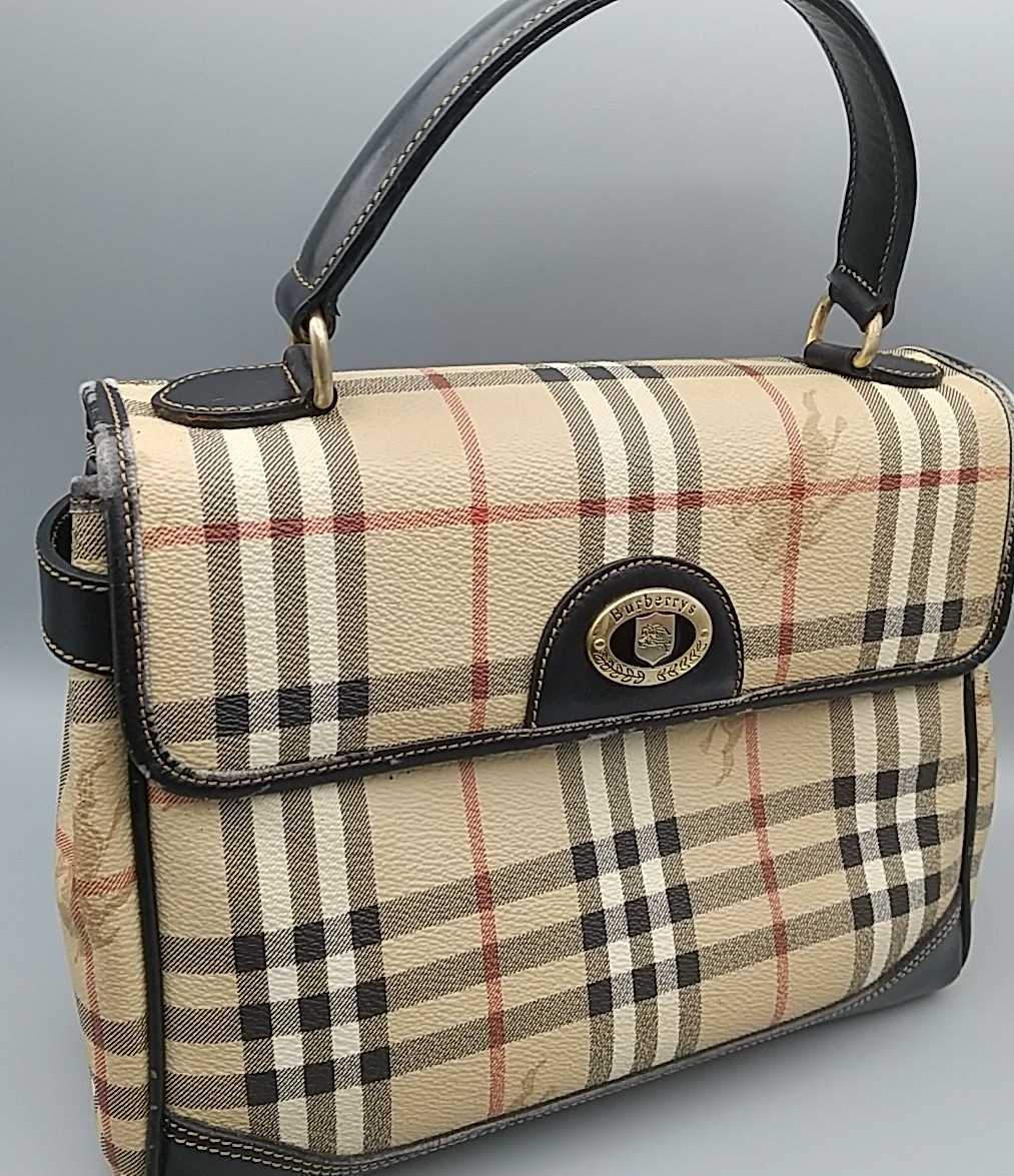 ☆ BURBERRY バーバリー☆ ノバチェック キャンバス レザー バッグ