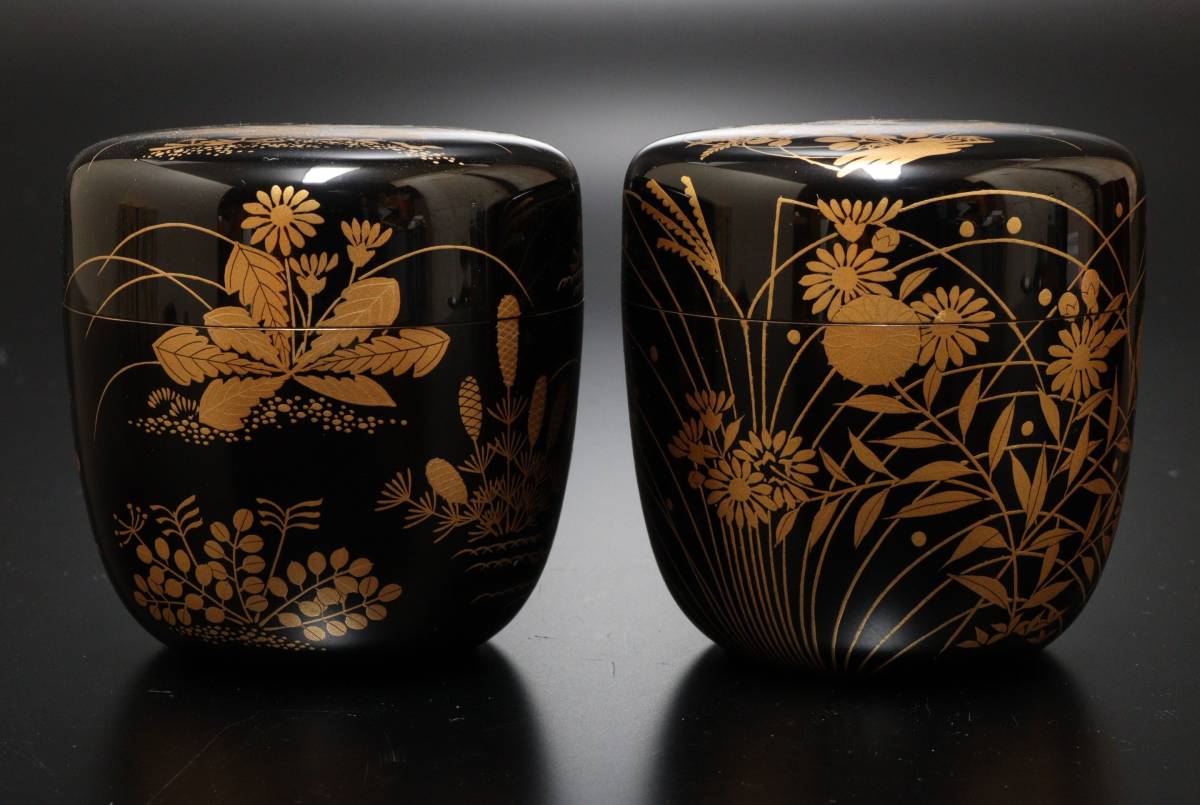 茶道具 - 共箱 メルカリ 了々斎好 蒔絵師 昔写 友斎造 春野棗 春野蒔絵