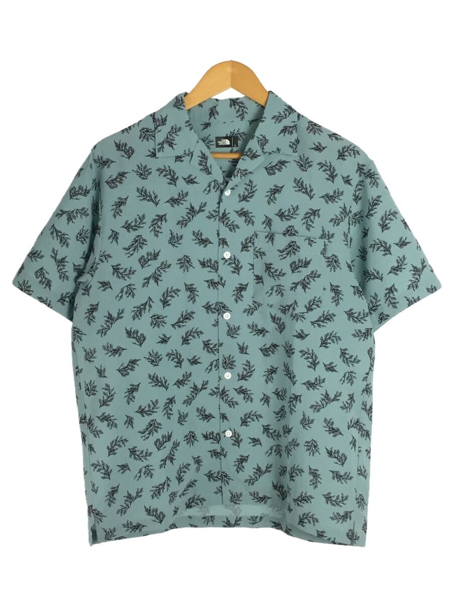 North Face The &amp; ticket Lodge THE NORTH FACE◆S/S CLIMBING SUMMER SHIRT_クライミングサマーシャツ/L/ポリエステル/GRN/総柄