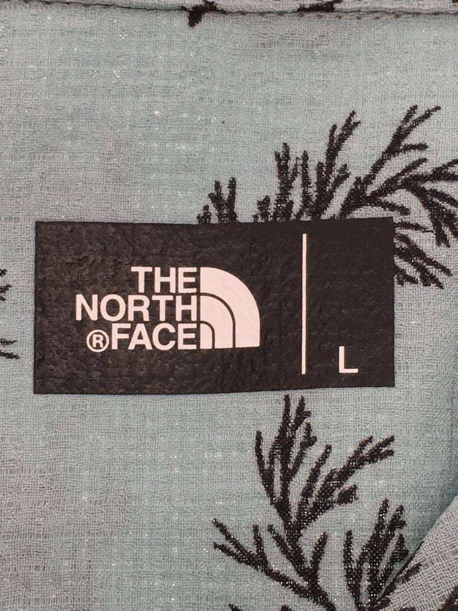 North Face The &amp; ticket Lodge THE NORTH FACE◆S/S CLIMBING SUMMER SHIRT_クライミングサマーシャツ/L/ポリエステル/GRN/総柄