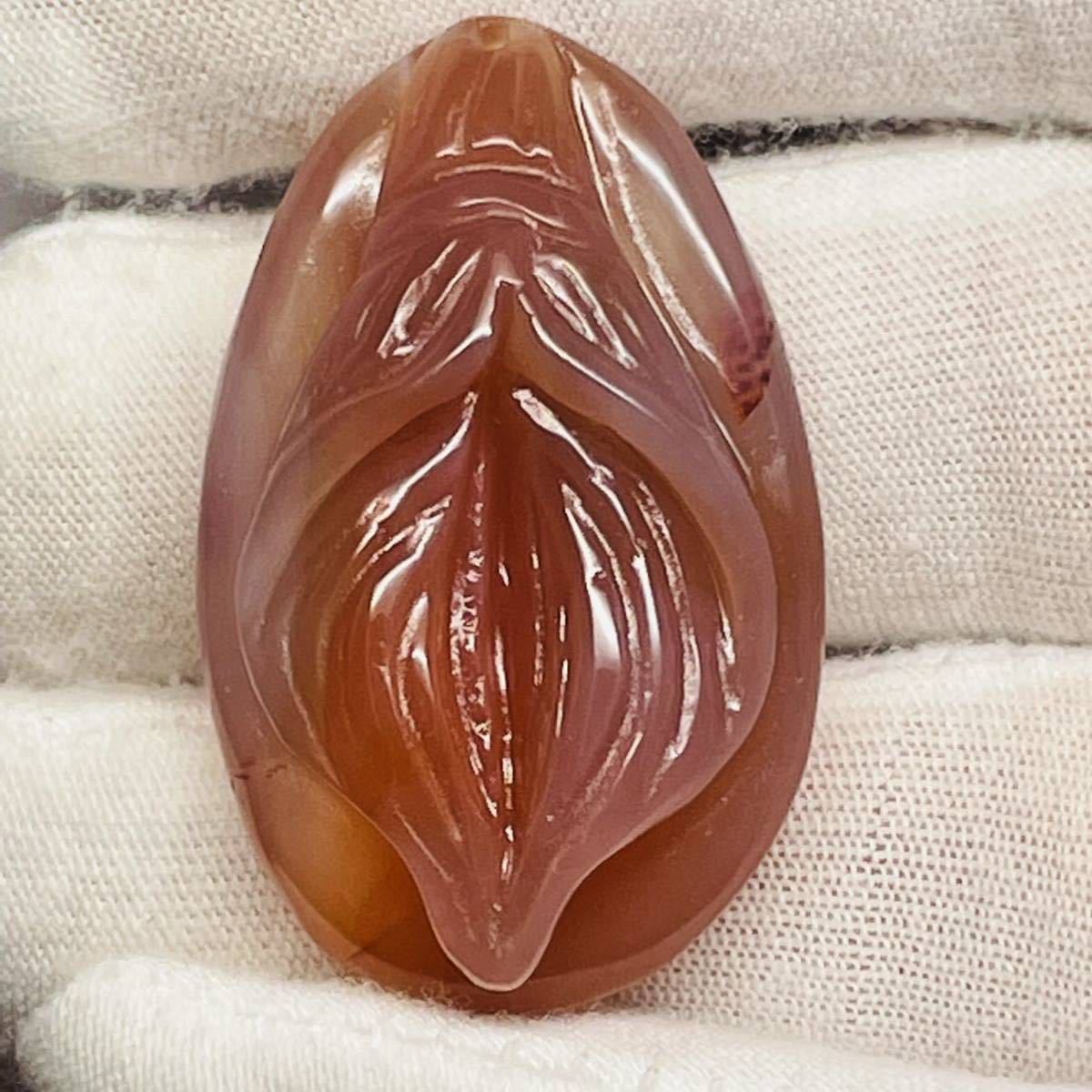 天然瑪瑙 メノウ彫刻 提げ物 ヌード 半貴石 細密彫刻 春画 女性器 裸女