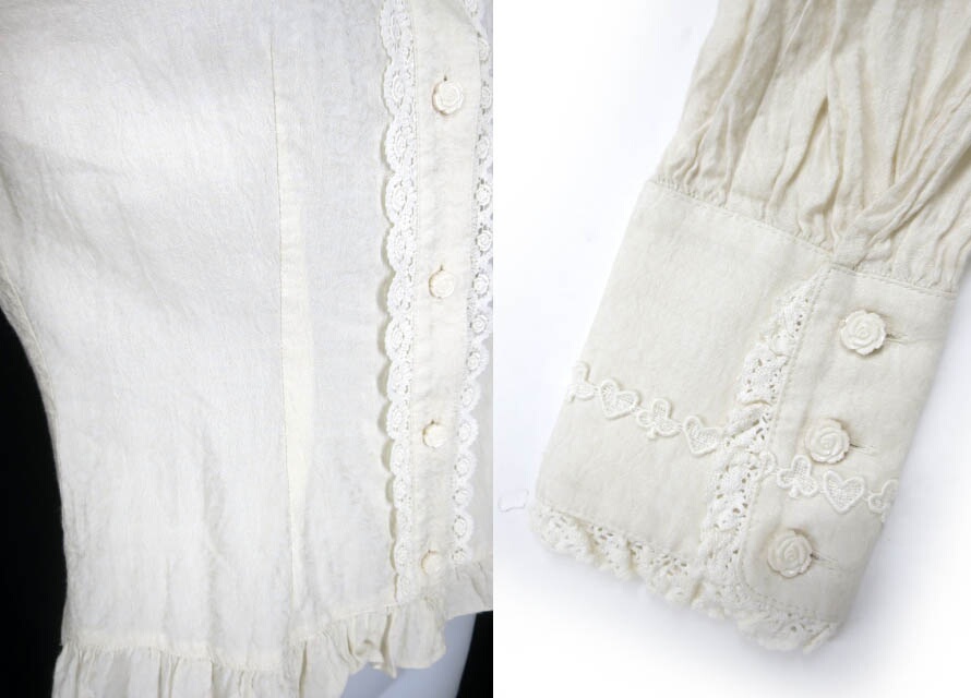 【BABY, THE STARS SHINE BRIGHT】ローズボタンブラウス Double Collar Pintuck Sleeve Blouse by Baby, the Stars Shine Bright